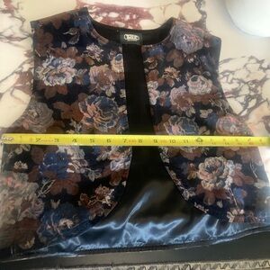 Vintage cotton velvet dark academia bolero vest 70s 60s top goth ethereal floral